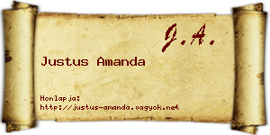 Justus Amanda névjegykártya
